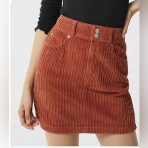 BDG RUST ORANGE CORDUROY MINI SKIRT WOMEN M